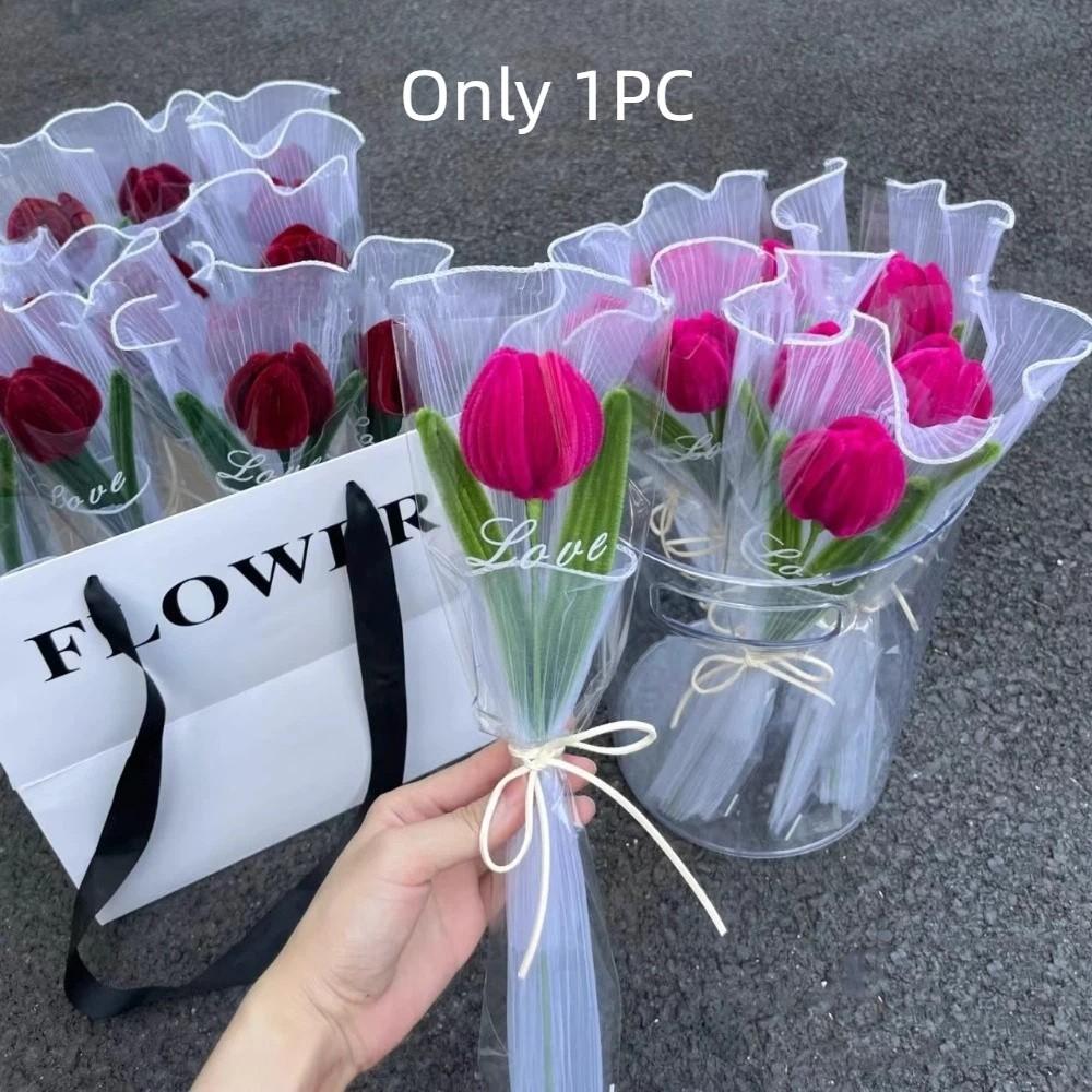 Handgefertigter Tulpen-Drehstab Abschlussgeschenke Künstliche Tulpenblume Süßer Blumenstrauß Paar