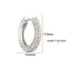 18K Gold Plated Brass Huggie Earrings with CZ Zircon Thin Ear Hoops Earring for Women Round Colorful Earring Piercing