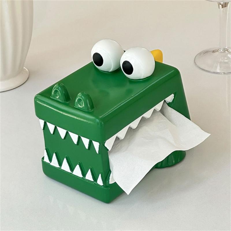 Alligator Tissue Dispenser Sturdy Resin Surfaces Easy Cleaning Practical Living Room Bedroom Organizers
