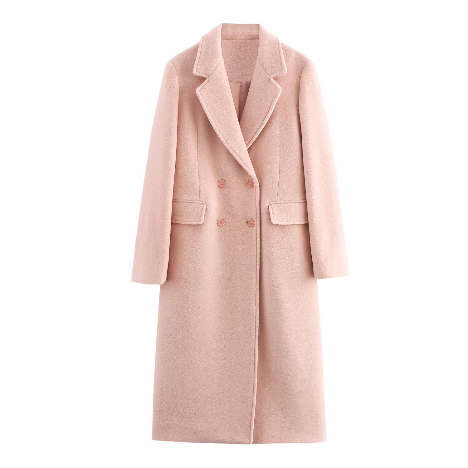 

2025 Spring Women s Versatile Double-Breasted Suit Collar Overcoat L