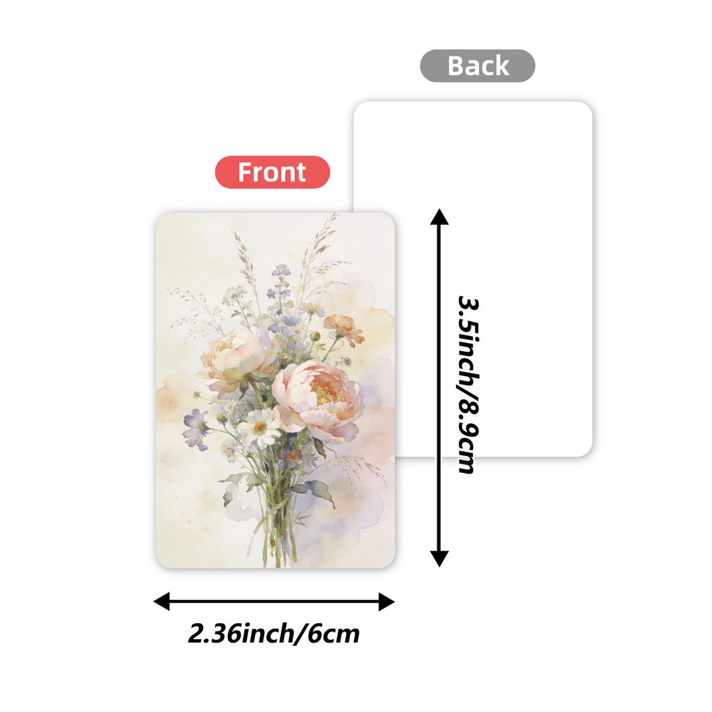 Soft Watercolor Bouquet Healing Card 36 Sets Wind Hand Account Material Wall Decoration Universal Blessing Card