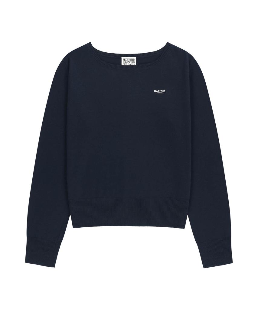 Malittepeulangsowajeobeo W Boat Neck Knit Pullover Navy