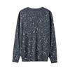 Star printed neck knitted sweater top women's early autumn new long-sleeved inner loose and thin bottoming shirt thin