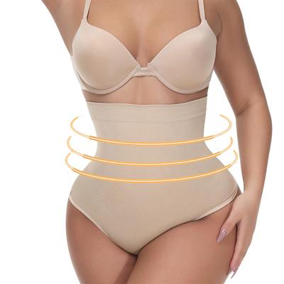 Women's High-Waist Seamless Body Shaper Briefs Firm Control Tummy Thong Shapewear Panties Girdle Shaping Underwear for Wedding