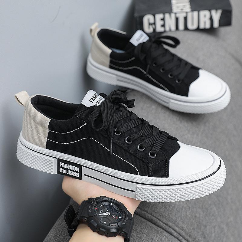 Red canvas shoes men's 2025 new summer breathable low-top niche cloth shoes boys trend sports, leisure board