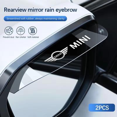 2Pcs Car Rearview Mirror Block Rain Sticker For MINI One Cooper JCW Countryman Clubman Cabrio Paceman Coupe Roadster Clubvan