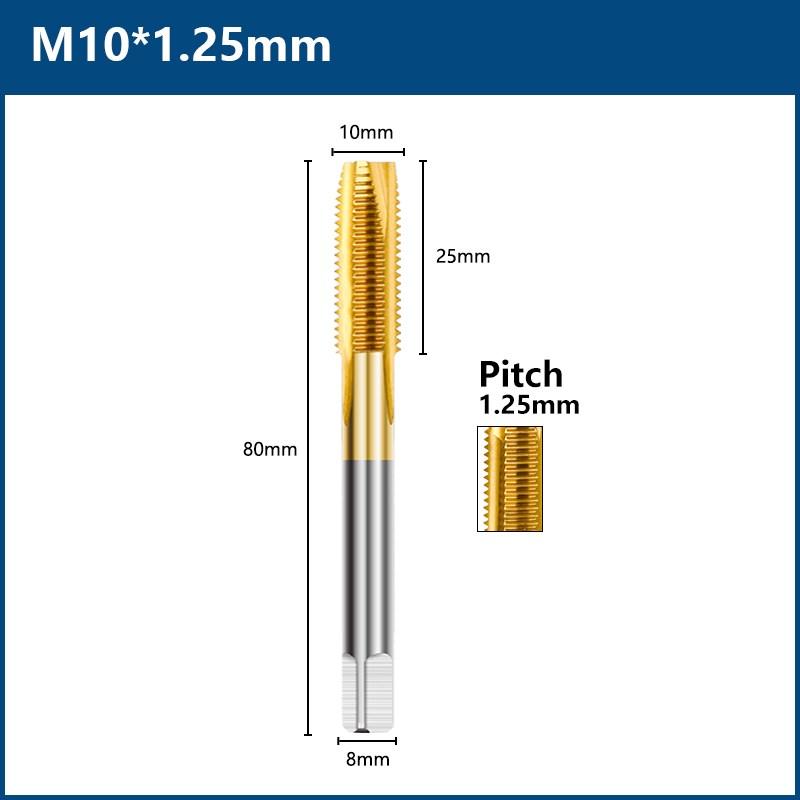 HSS Titanium Coating Screw Tap Drill Bit M2 M2.5 M3 M3.5 M4 M5 M6 M8 M10 M12 Metric Straight Flute Thread Tap Hand Tools Thread Lock3