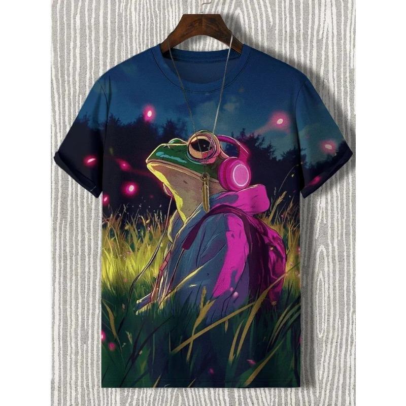 

Plus Size Men Tie Dye 3D Print T-shirts Fashion Tees Beachwear Stretch Polyester Sports Short Sleeve Tops XL чорний