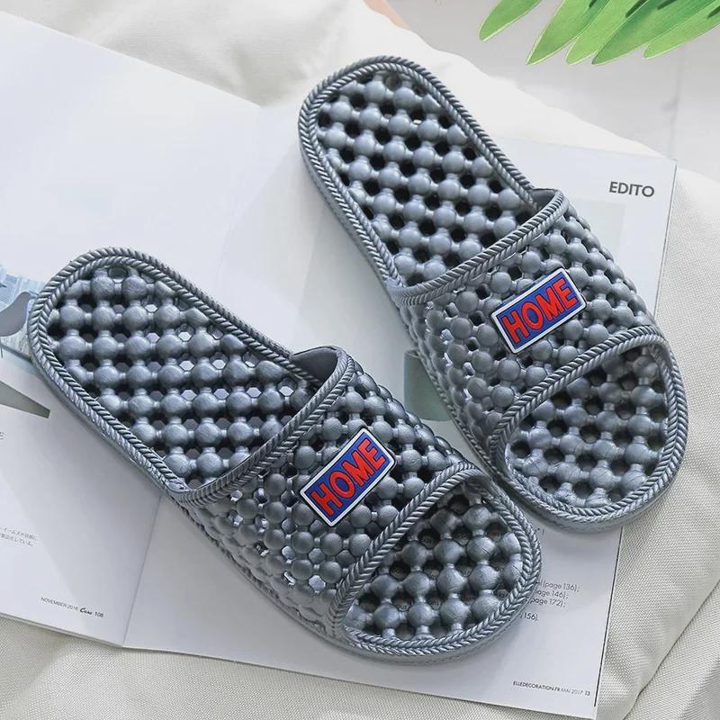Non-Slip Hollow Toilet Sandals: Summer Bath Slippers for Men & Women - Indoor Household Use