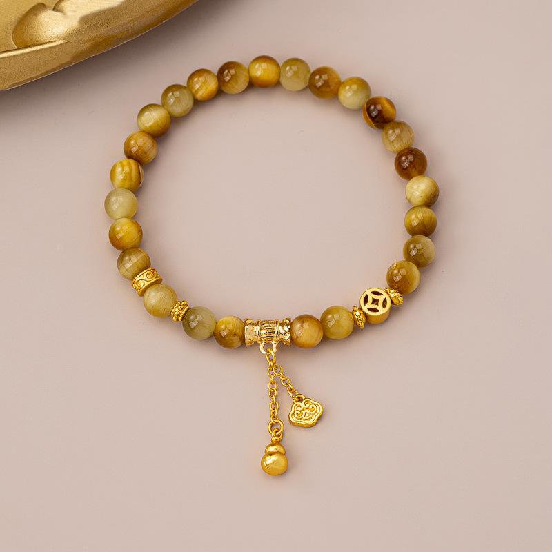 11 years of new amber streamer Maillard color stone citrine bracelet, lucky golden tiger stone bracelet, women