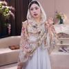 Tie-dye Women Floral Scarf Frog Button Sunscreen Headscarf Thin Large Shawl  Girls
