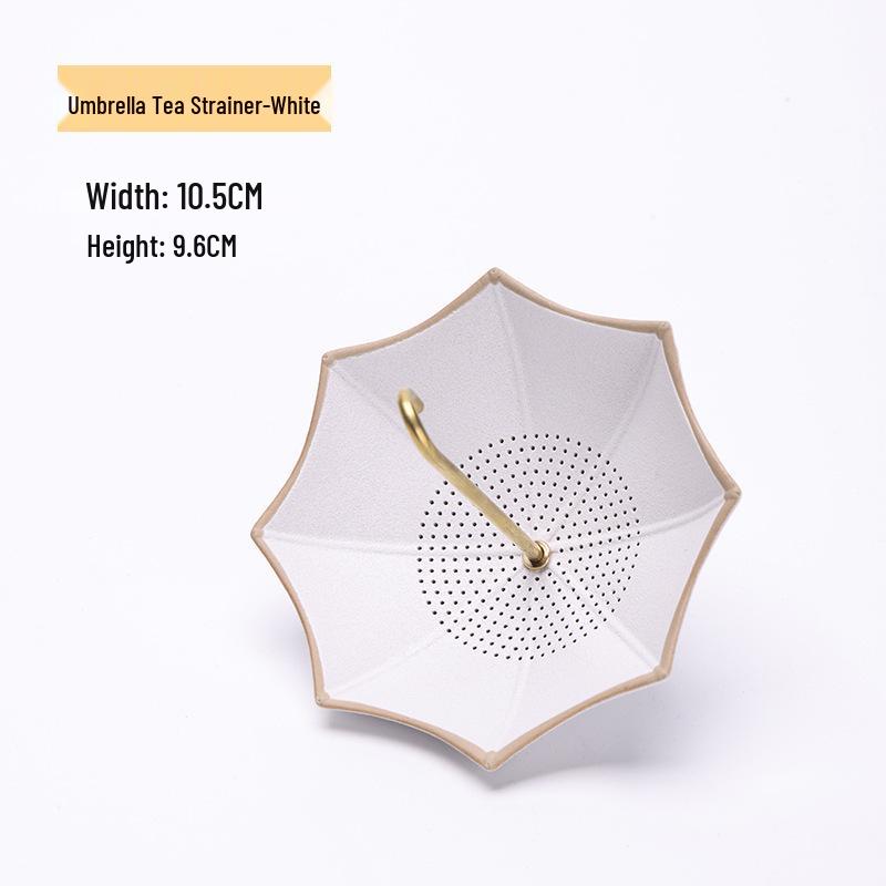 Blue & White Porcelain Umbrella Tea Strainer: Ceramic Tea Filter for Tea Ceremony & Table Decorations.