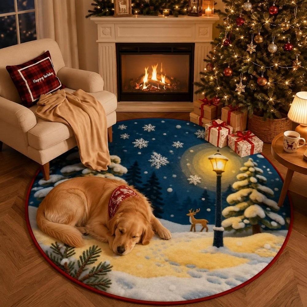 Santa Claus Christmas Rug 2D Flat Printed Christmas Doormat New Year Xmas Home Decor Outdoor