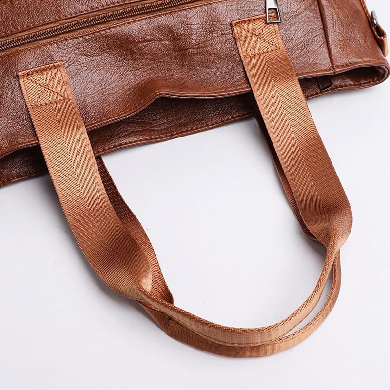 Middle-aged Women's Bag Multi-layer Shoulder Bag Soft Leather Handbag Large Capacity Crossbody Bag