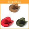 Western Cowboy Hat Wool Felt Large Brim Sun Protection For Summer Fashion Enthusiasts