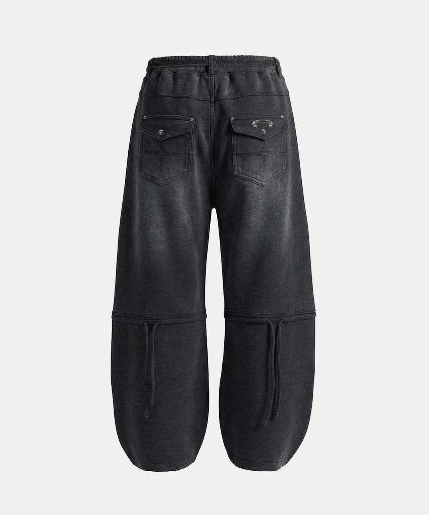 BADBLOOD Destroyed Raw-Edge Joggers - Denim Black