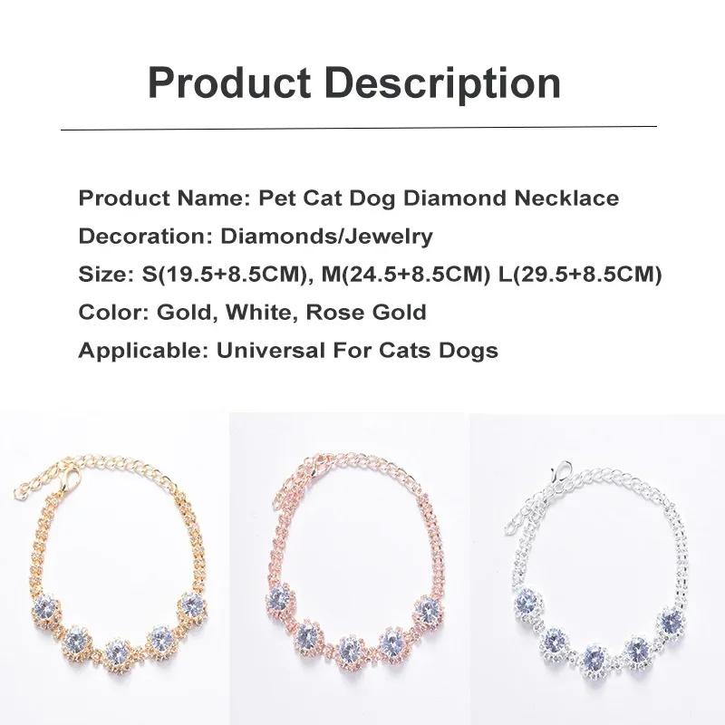 Colier pentru Animale de Companie Guler de Lux Strălucitor Coliere pentru Mic Mediu Bling Diamant Lanț Colier pentru Câini Cristal Stras Câini Pisici Chihuahua