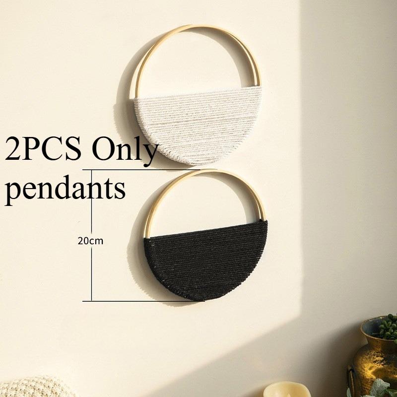 2pcs Bohemian Style Wall-mounted Decorative Frame Hand-woven Hanging Piece Suitable for Decoration In Living Rooms and Bedrooms