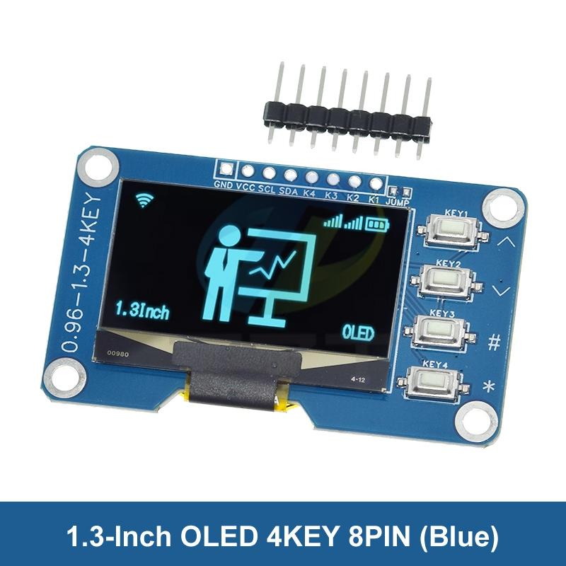 TZT 0.96/1.3 inch I2C OLED Display Driver SH1116/SH1315 with 1x4/4x4 keyboard Display Module screen module