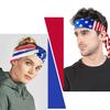 American Flag Independence Day Headband Sporty Elastic Headband, Women's Fashionable Crisscross Wide Headband Hair Accessory
