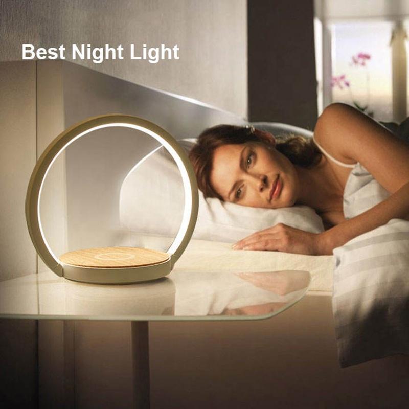 Modern Home Decoration Qi Wireless Charging Wireless Speaker Touch Desk Night Lamp Touch Led Table