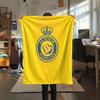 Koc flanelowy z nadrukiem Al Nassr FC, Wysokiej jakości, Wygodny na wszystkie pory roku, Wystrój domu, Ciepło i komfort