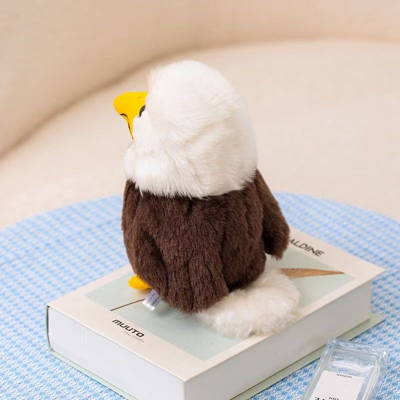 17cm simulation bald eagle stuffed plush toy figurine cartoon anime cute pillow cushion children's birthday gift fun doll