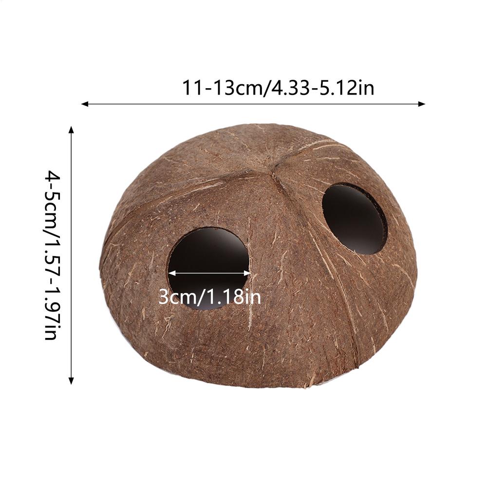 Reptile Shelter Coconut Cave Turtle Coconut Cave Reptile Hiding Cave Natural Coconut Shells Turtle Aquarium Hide House Decor