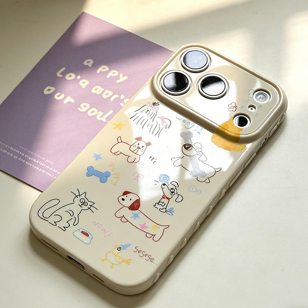Cure soft cute dog suitable for iPhone17/17Pro mobile phone case anti-drop Apple 16/15 protective case new model