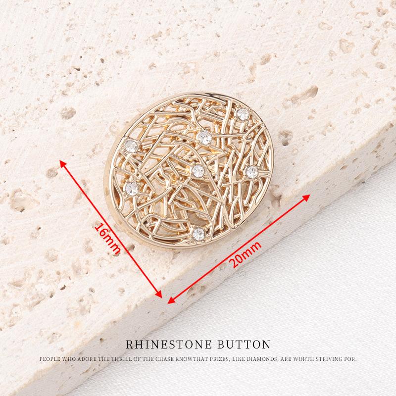 5pcs Geometric Metal Hollow Diamond Buttons High-End Fashion Coat Trench Coat Sweater Gold Buttons Buttons