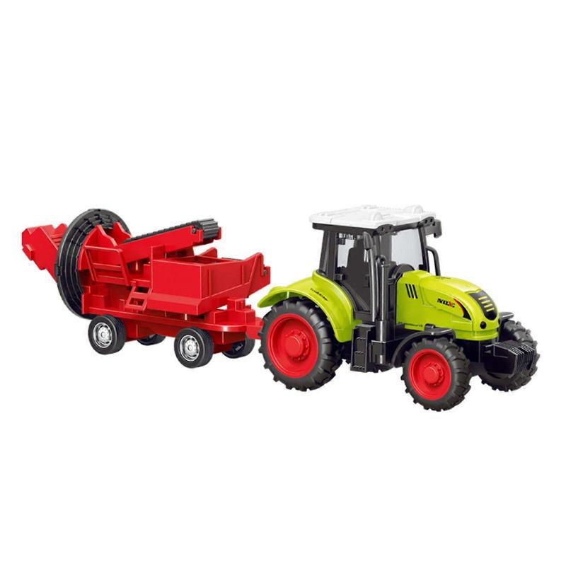 Farmer Tractor Toy Friction Powered Early Educational Toy Collectible Farm Toy Small Construction Vehicle For Children Gift Lumber Truck Toy Playsets