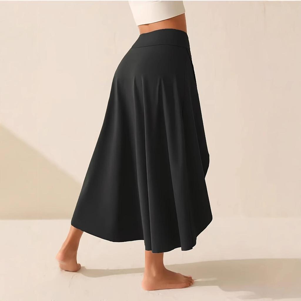 Women's Solid Color High Waist Temperament Elegant Slit Long Skirt Fashionable Slim Popular Skirt
