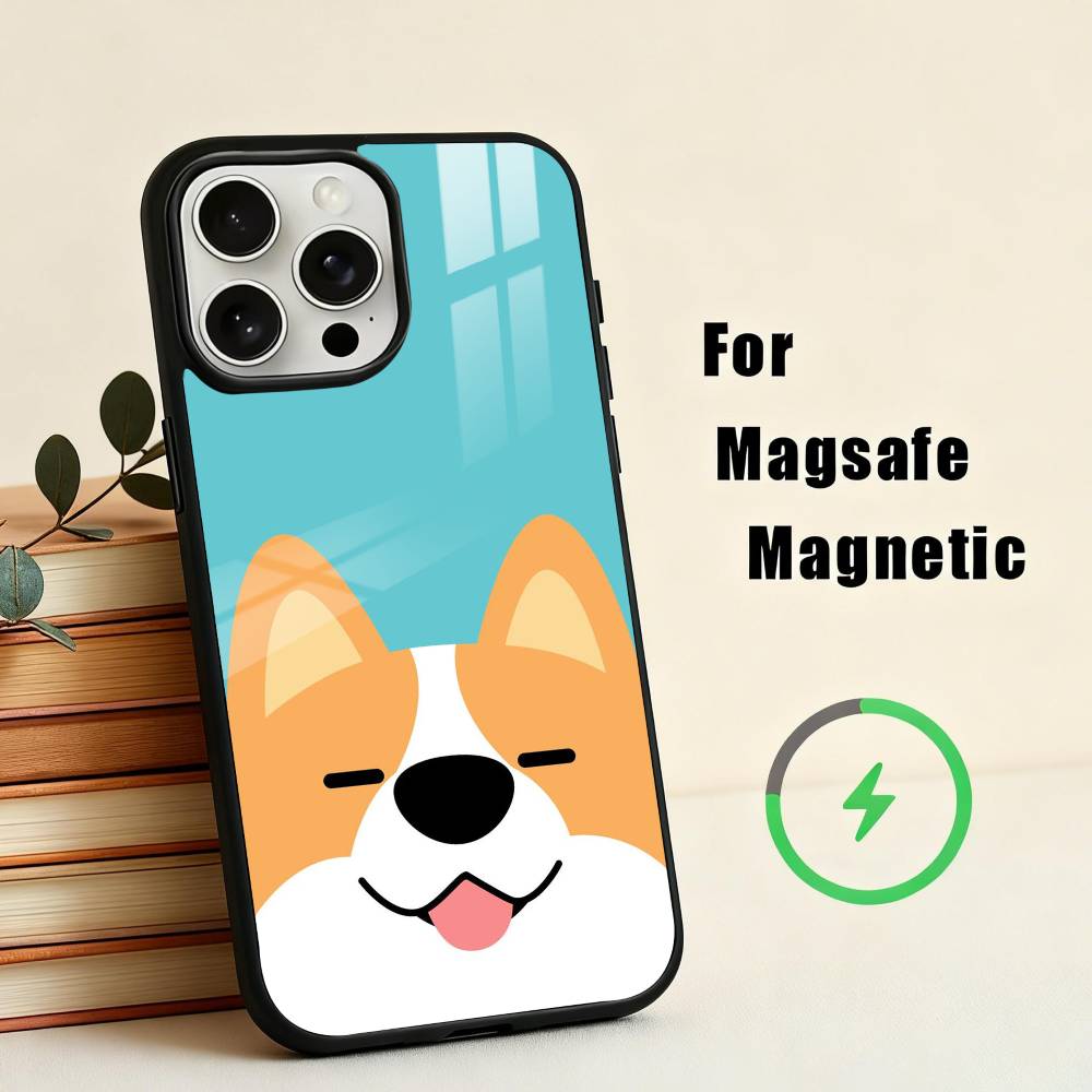C-Cute corgi D-dog-G  Phone Case For iPhone17,16,15,14,13,12,11 Plus,Pro Max Magnetic For Magsafe Wireless Charging
