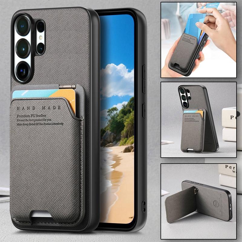 Wallet Back case cover with stand for Samsung S26, For Galaxy A37/A57/A36/A55/A56 Credit card phone case