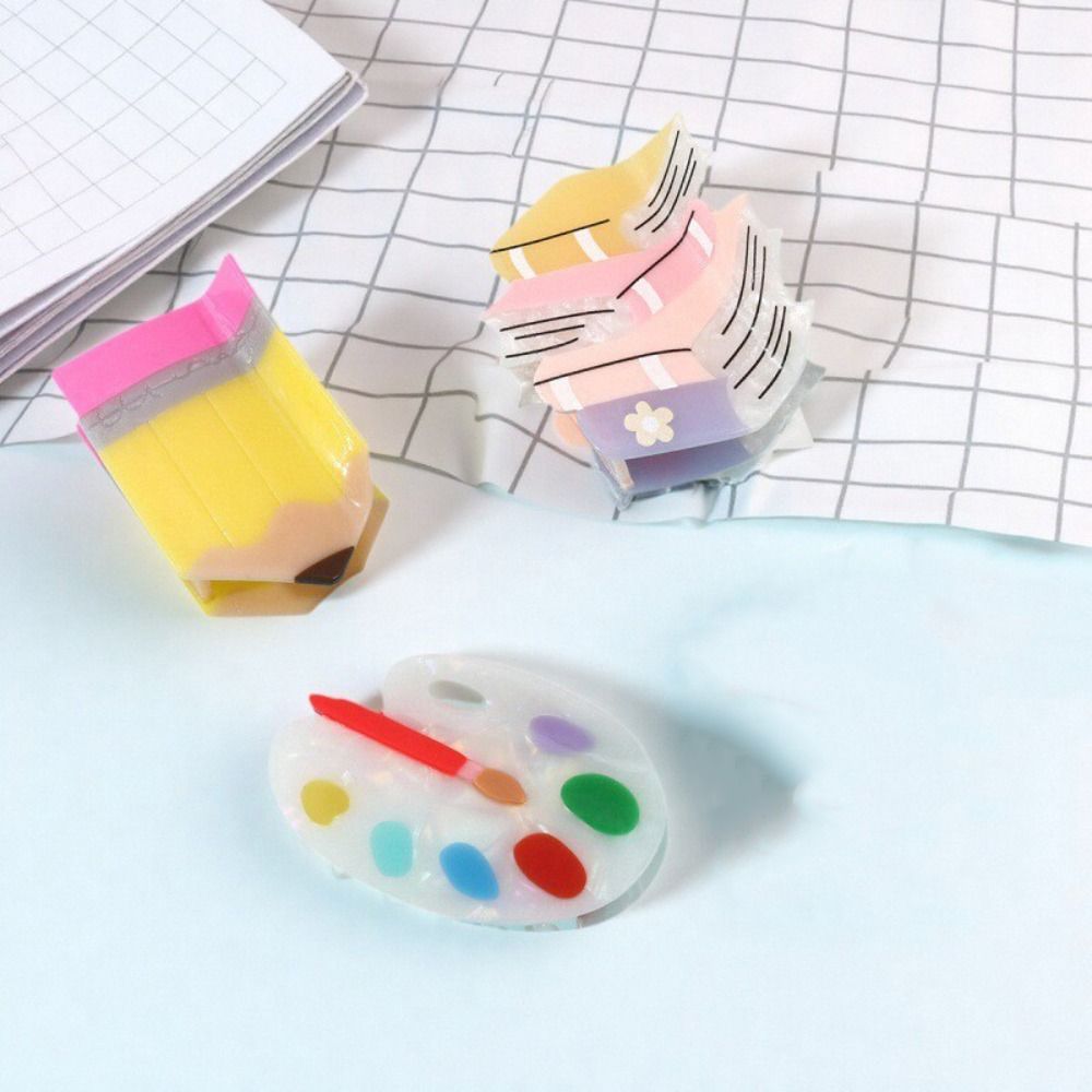 Funny Book Hair Claw Cute Geometry Acetate Hair Clip Pencil Hair Barrettes  Back To School