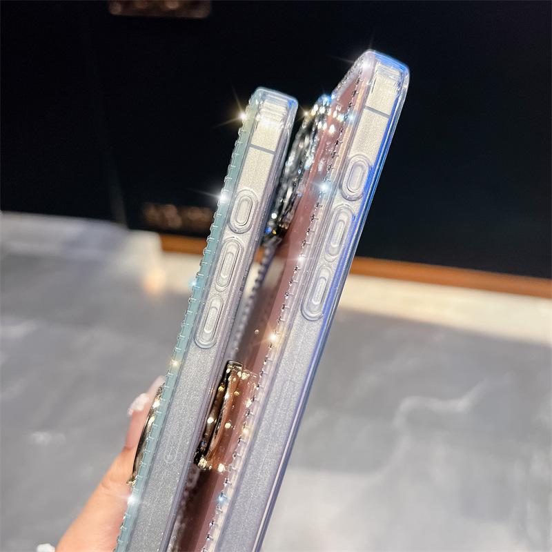 Carcasă iPhone 17 Pro Max Edge cu paiete diamant, rezistentă la cădere, cu suport