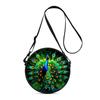Peacock Print Round Shoulder Bag Casual Messenger Bag for Woman Best Gifts 2D Flat Casual Daily Crossbody Bag