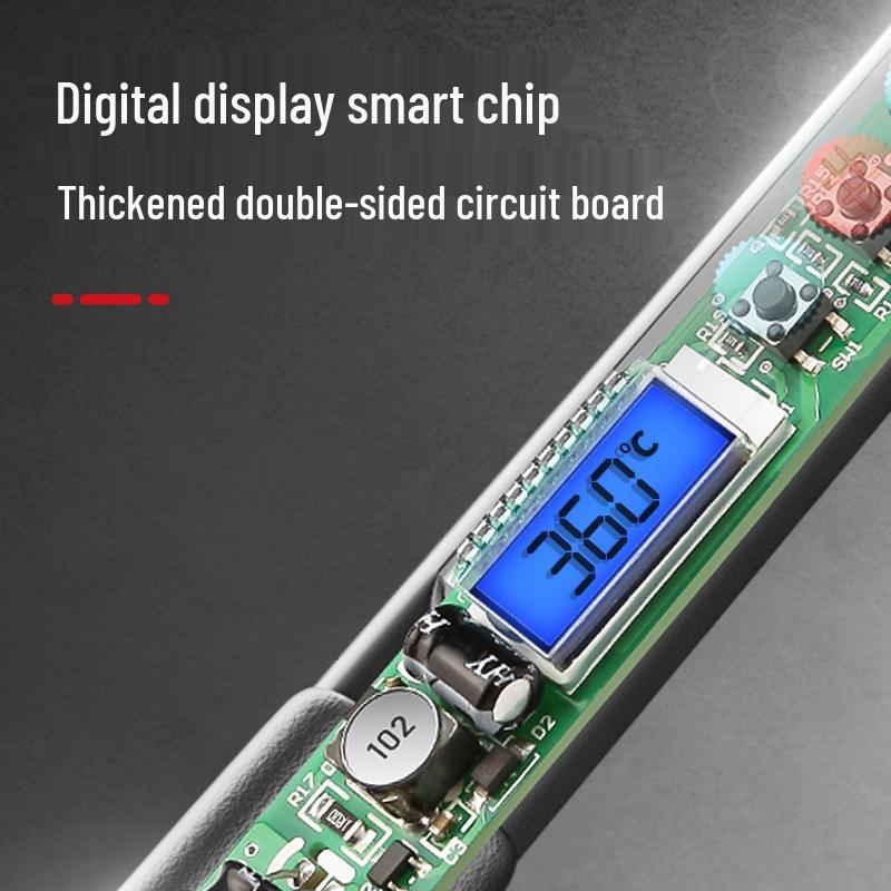 Delixi Adjustable Temperature Soldering Iron Set - High Power, Constant Temperature Solder Pen for Household Repair & Welding.