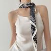 Retro Black Cashew Flower Triangle Scarf Women's Versatile Neck Silk Scarf Atmosphere Small Shawl Spring and Summer with Shirt Suspenders
