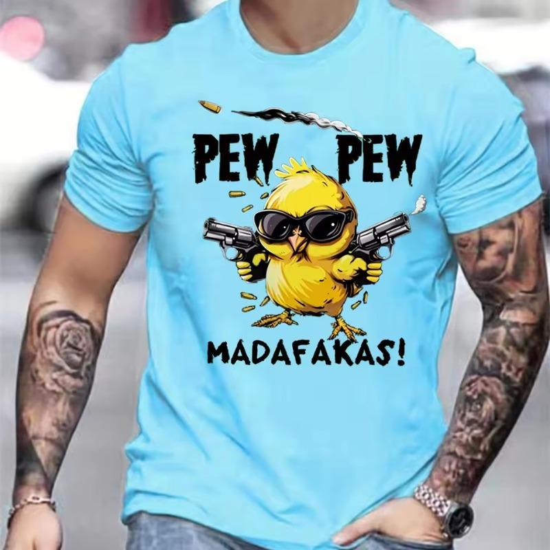 Summer Men's Casual Loose Oversized 3D Cartoon Printed Comfortable Round Neck Short Sleeved T-shirt Top