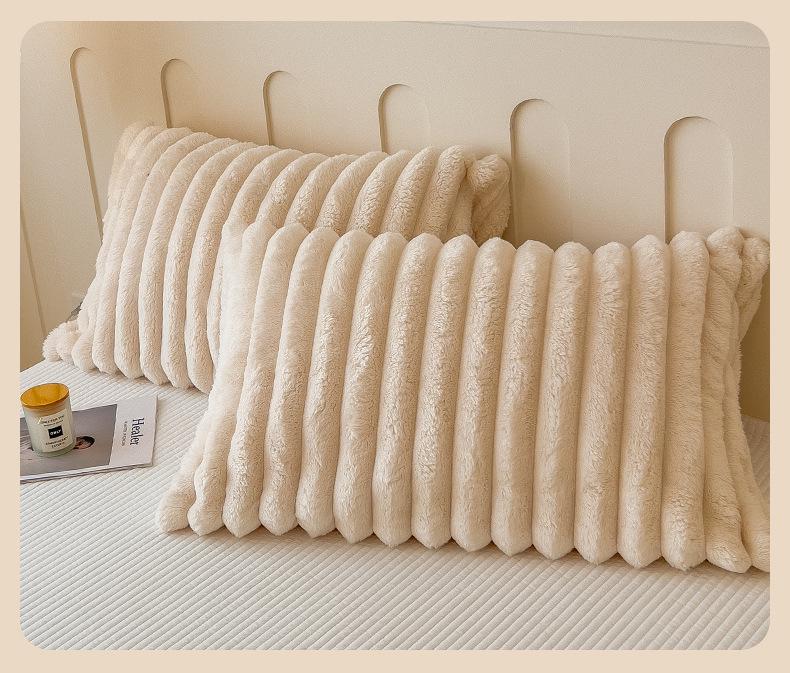 Jednokolorowy pluszowy koc z futra królika - Pogrubiony koc do drzemki w biurze, Nowy styl, Transgraniczny koc prezentowy