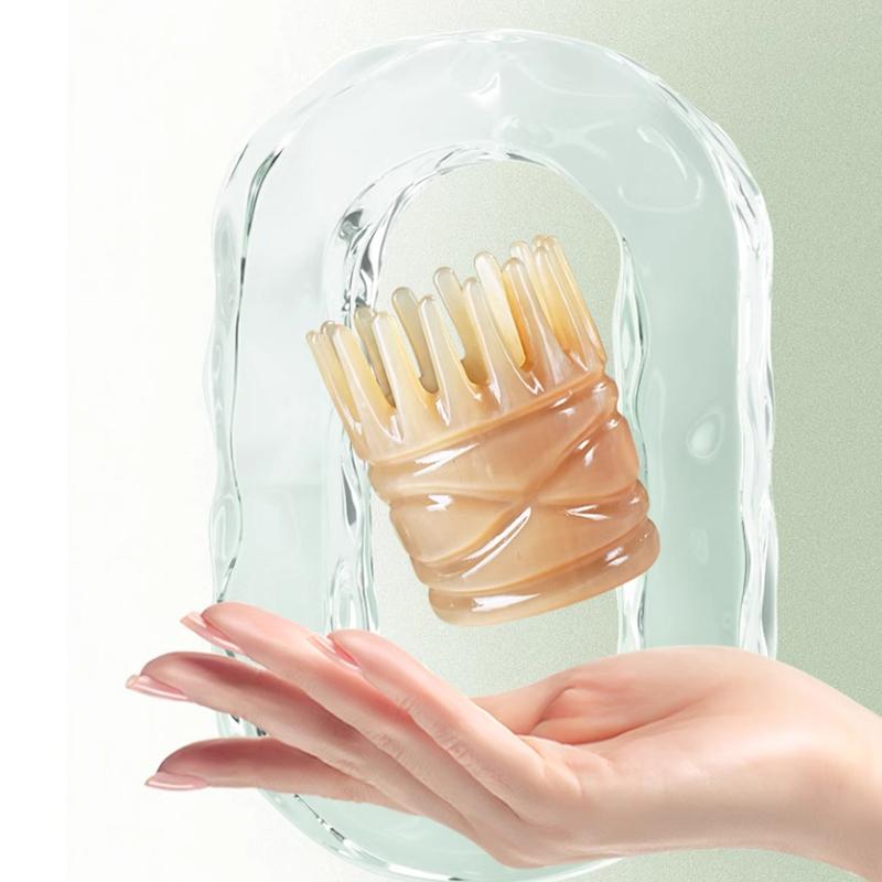 Resin Hair Scrubbing Comb Head Massager Hair Care Meridian Scraping Scalp Massage Acupuncture Spa Gua Sha Health Massage Tool