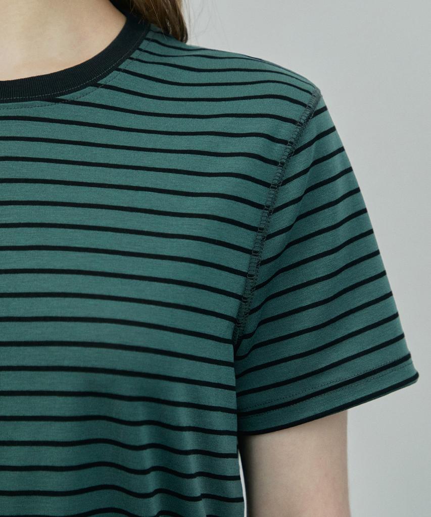 IHR Striped Half Sleeve T-Shirt / Khaki Stripe