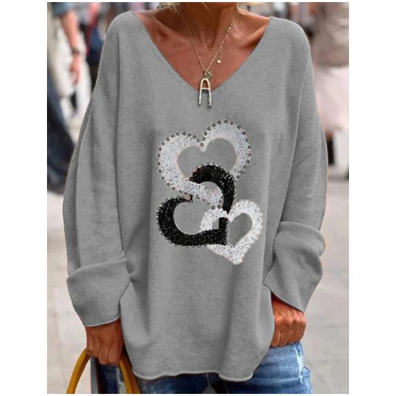 Podzim Zima Dámské Jednobarevné Výstřih do V Dlouhý rukáv Volný Ležérní Pohodlné tričko Top