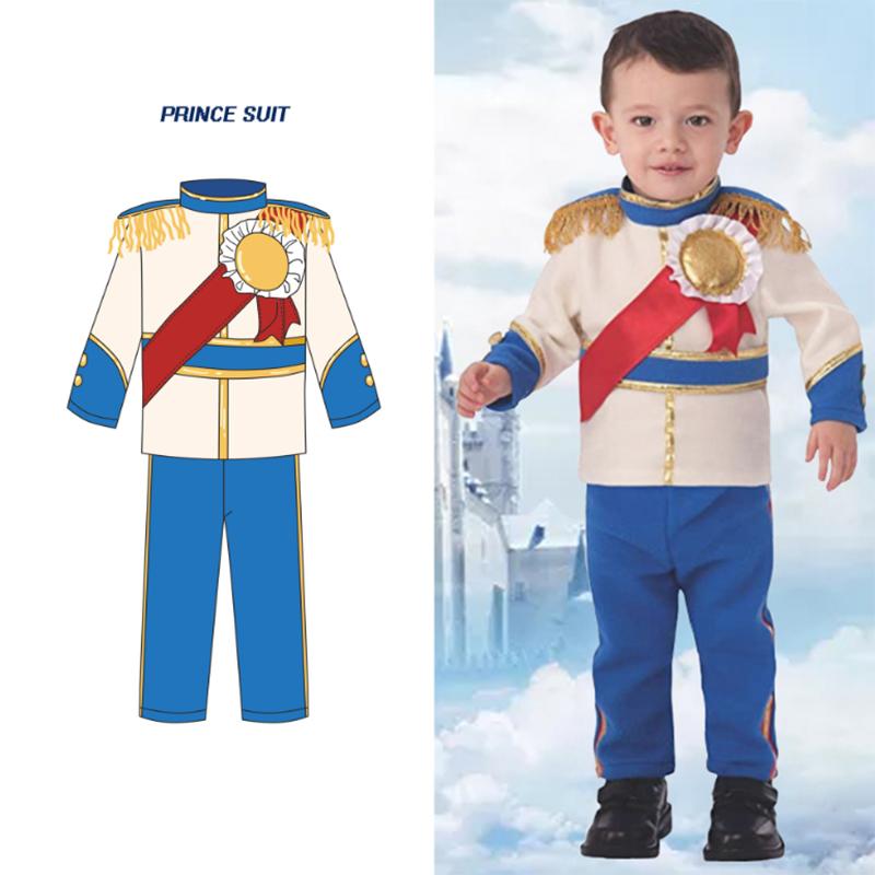 Luxurious Child Royal Prince Outfit For Halloween Masquerade Cosplay King Attire