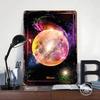 Colorful Moon In Space Metal Poster Customized Wall Art Retro Vintage Tinplate Signs for Room Decoration Gaming Office Decor