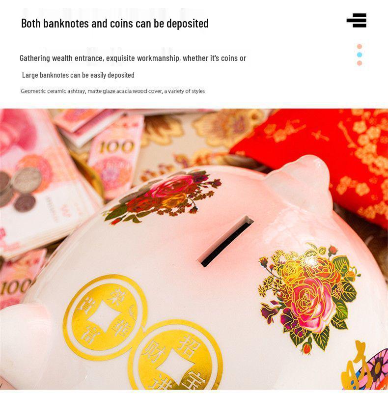 Ceramic Large-Capacity Piggy Bank for Adults & Kids - Cute Savings Bank