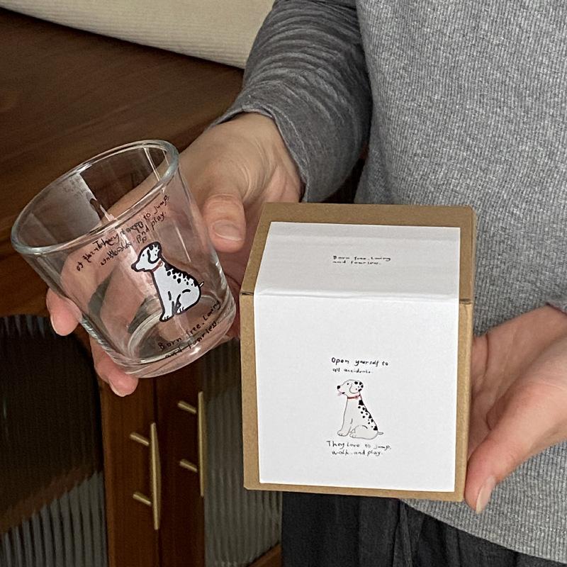Japanese-Style Small Wine Glass, Niche Ins Cartoon Repair Hook Glass, High Temperature Resistant Small Wine Cup, Coffee Cup, Gift Box.