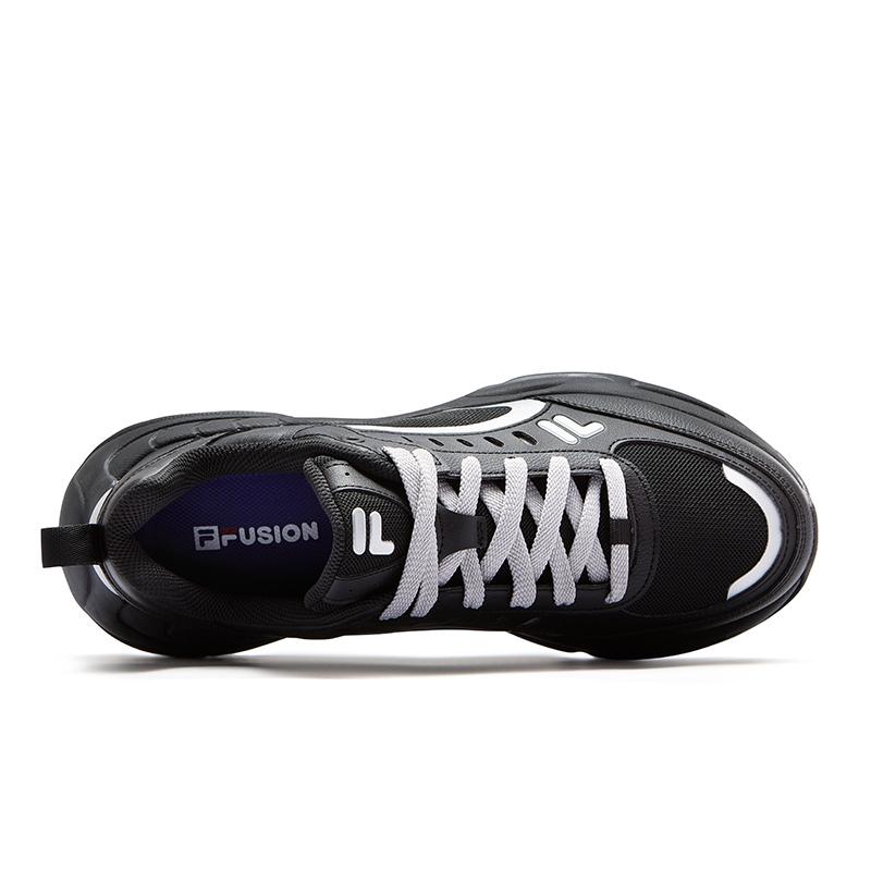 FILA Fusion Raceup Breathable Low-Top Casual Shoes Men sneakers Black Silver T12M531601FBS