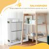 Folding Dog Gate with 4 Panels and Triangular Feet, 280x70 Cm, White